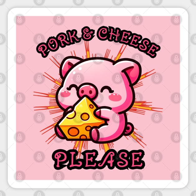 Pork and Cheese pig Sticker by Japanese Fever